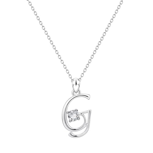 Kette Damen 26 Initialen-Alphabet-Form-Strass-Halsketten für Frauen Halsketten für Frauen AZ 26 Alphabet-Initialen-Silberhalsketten Mädchen von Fycakly