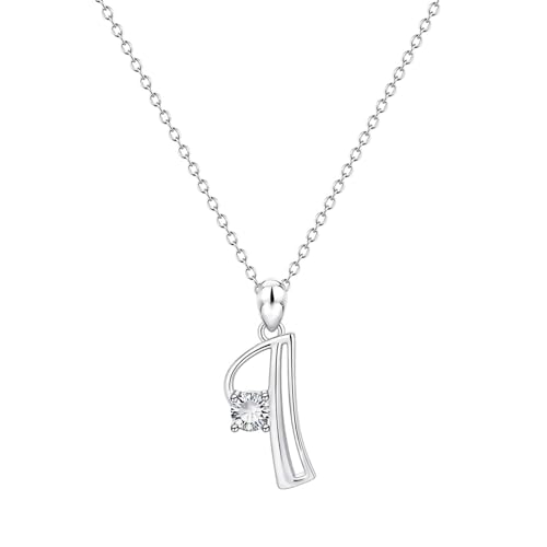 Kette Damen 26 Initialen-Alphabet-Form-Strass-Halsketten für Frauen Halsketten für Frauen AZ 26 Alphabet-Initialen-Silberhalsketten Mädchen von Fycakly
