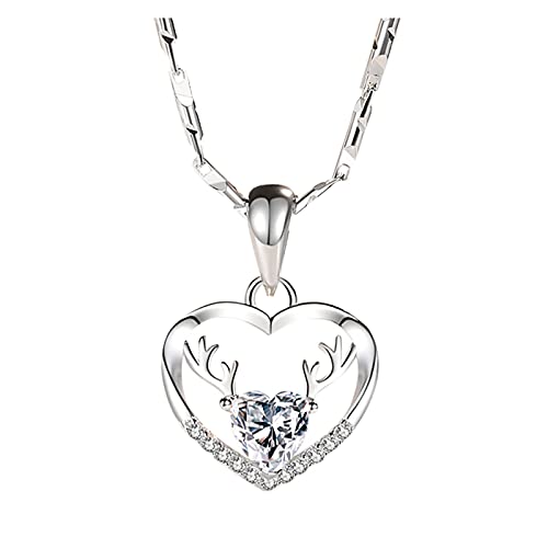 Kette Damen Anhänger für Frauen Geschenke Herz Kristalle Halskette Weihnachtsschmuck Halsketten Anhänger von Fycakly