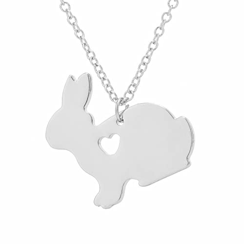 Kette Damen Edelstahl-Halsketten-Anhänger-Ostern-Halskette Nette jugendlich Mädchen-Kaninchen-Halskette für Frauen von Fycakly