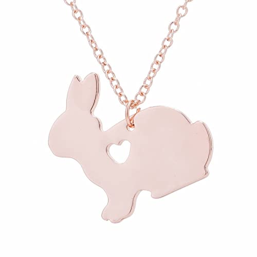 Kette Damen Edelstahl-Halsketten-Anhänger-Ostern-Halskette Nette jugendlich Mädchen-Kaninchen-Halskette für Frauen von Fycakly