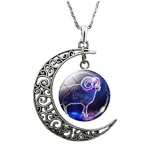 Kette Damen Für Frauen Ihre 12 Mond Halskette Geschenke Mädchen Konstellation Geschenk für Mama Halsketten Anhänger von Fycakly