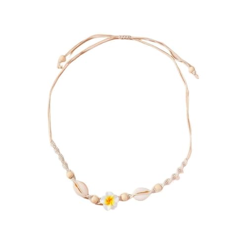 Kette Damen Halskette für Frauen Muschelkette Strand Charm Halskette Perlenkette Layered Charm Strand Sommer Outfits für Frauen von Fycakly