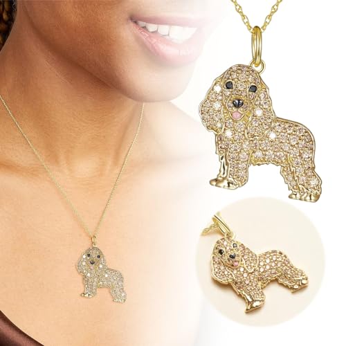 Kette Damen Niedliche Halskette mit Cocker Spaniel-Anhänger, Legierung, Hundeliebhaber-Schmuck, Cartoon-Welpen-Charme für Frauen und Mädchen von Fycakly