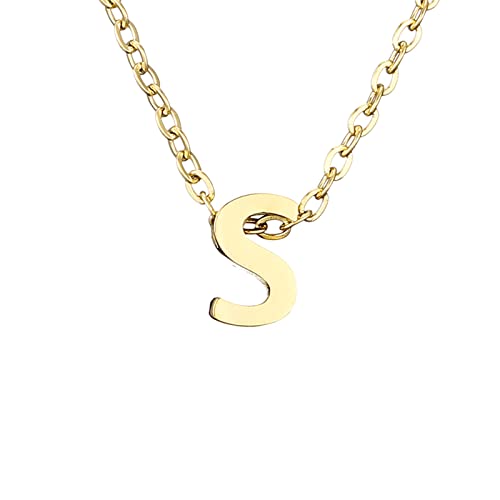Kette Damen Zarte Gold-Halskette für Frauen, niedlicher Buchstabe-Namen-Halskette für Mädchen, einfacher Schmuck Kette Damen Zarte Gold-Halskette für Frauen, niedlicher Buchstabe-Namen-Halskette für Mädchen, einfacher Schmuck von Fycakly