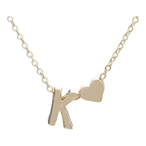 Kette Damen Zierliche goldene Initialenketten für Frauen Goldketten für Frauen K Alphabet Initialenketten Teenager-Mädchen Schmuck von Fycakly