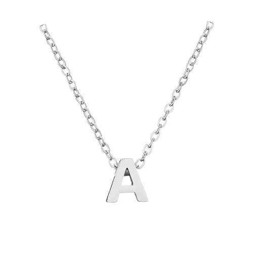 Kette Damen Zierliche silberne Initialenketten für Frauen Silberne Halsketten für Frauen AZ 26 Alphabet-Initialenketten Teenager-Mädchen Schmuck Kette Damen Zierliche silberne Initialenketten für Frauen Silberne Halsketten für Frauen AZ 26 Alphabet-Initialenketten Teenager-Mädchen Schmuck von Fycakly