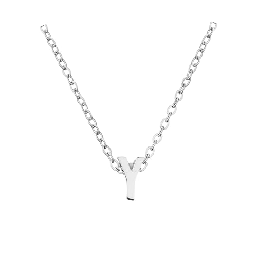 Kette Damen Zierliche silberne Initialenketten für Frauen Silberne Halsketten für Frauen AZ 26 Alphabet-Initialenketten Teenager-Mädchen Schmuck Kette Damen Zierliche silberne Initialenketten für Frauen Silberne Halsketten für Frauen AZ 26 Alphabet-Initialenketten Teenager-Mädchen Schmuck von Fycakly