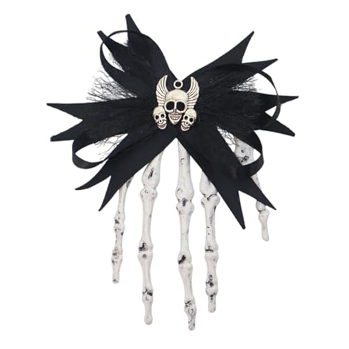 Knochen Haarspange Gothic Haarspangen für Frauen Halloween Dark Lolita Haarspangen Schleife Haarschmuck Elegante Dekorationen von Fycakly