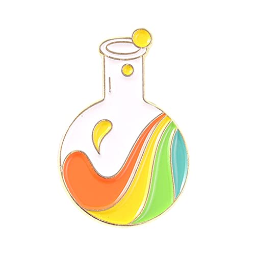 Liebe Experiment Flasche Becher Regenbogen Metall Abzeichen Brosche Abzeichen Schmuck Kleidung Brosche Kleidung Tasche Schmuck Pin Geschenk Party (C, One Size) von Fycakly