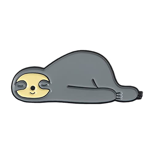Niedliche lustige Faultier Emaille Pin Lazy Animal Koala Cat Abzeichen Brosche Brosche Rucksack Abzeichen Cartoon Schmuck Geschenk für Mädchen ​​ Modische Anstecknadel​​ (A, One Size) von Fycakly