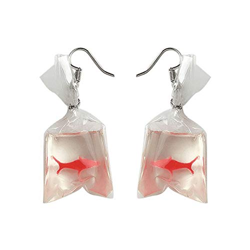 Tasche weibliche Hakenform Frauen baumelt am Goldfischschmuck Charm Wasser-Ohrringe Handgefertigte Ohrringe Ethno-Stil​​ (Red, One Size) von Fycakly