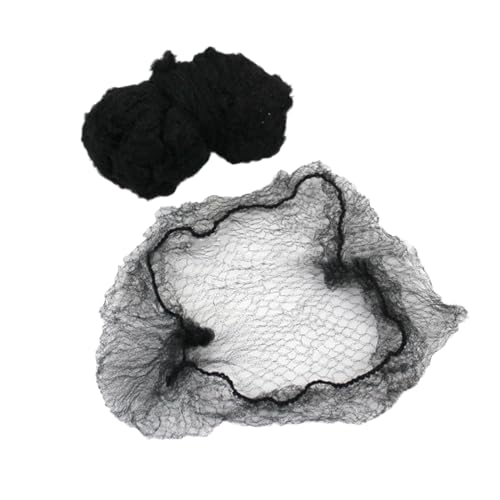 Zopfgummi Haare für Damen Herren, 100 Stück, elastisches 24-Mesh-Haarnetz für Dutts, langes Haar, kurzes Haar, Haarnetze für Balletttänzer, Schlafen, Perückenaufbewahrung, mehr (BK2, One Size) von Fycakly