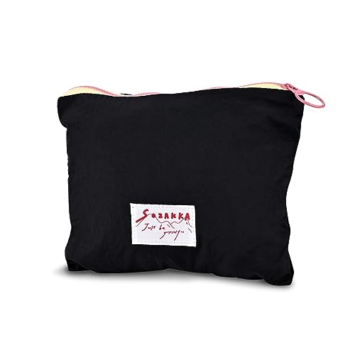 Fycyko Kompatibel mit Make-up-Tasche, einfarbig, niedlicher Canvas-Kulturbeutel, Reise-Make-up-Tasche, Organizer, Mini-Kosmetiktasche für Frauen und Mädchen, Schwarz , Kosmetiktasche von Fycyko