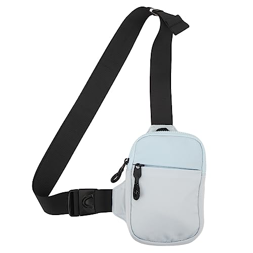 Fydun Seitliche Umhängetasche, Kleine wasserdichte Umhängetasche für Männer und Frauen, Laufen, Radfahren, Reisen, Einkaufen, Schwarz, Applied Family (hellblau) von Fydun