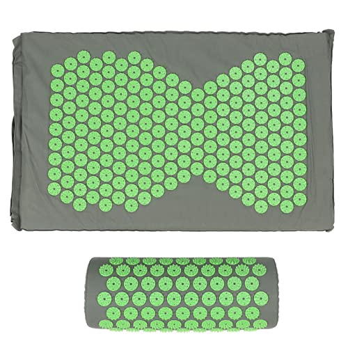 Akupressurmatte Und Kissen-Set, Massagematte, Polyester-Baumwolle, Akupressur-Massagegerät, Akupunkturkissen Mit Kissen(Grün) von Fyearfly