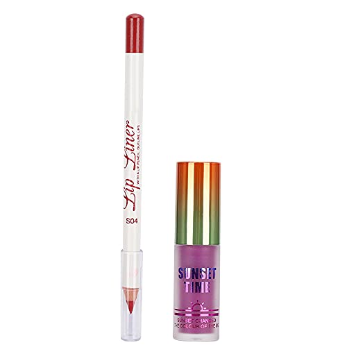 Flüssiger Lippenstift, Lipliner-Stifte, 3 Farben, Lipgloss, Lipliner, Langanhaltendes Flüssiges Lippenstift-Lippen-Make-up Für Mädchen Und Frauen(4#) von Fyearfly