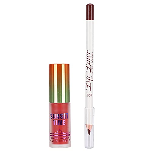 Flüssiger Lippenstift, Lipliner-Stifte, 3 Farben, Lipgloss, Lipliner, Langanhaltendes Flüssiges Lippenstift-Lippen-Make-up Für Mädchen Und Frauen(5#) von Fyearfly