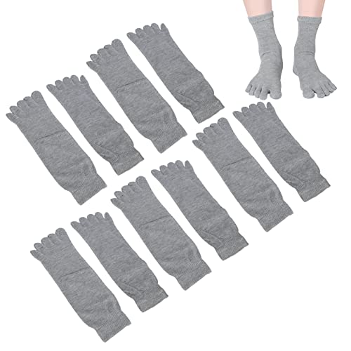 Fünf-Zehen-Socken Für Männer, Fünf-Finger-Zehensocken Für Herren, 5 Paar Zehensocken, Atmungsaktive Fünf-Finger-Socken, Verhindern Fußgeruch, Lauf-Yoga-Socken Für Männer(灰色) von Fyearfly