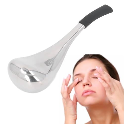 Ice Globes Gesichtspflege Werkzeuge, Edelstahl Gesichtsmassage Eiskugeln, Eis Kryo Sticks Kühlroller Sticks 304 Edelstahl Eiskugeln Löffel kalt heiß Dual Use Beauty Gesichts und Augenmassage Werkzeug von Fyearfly