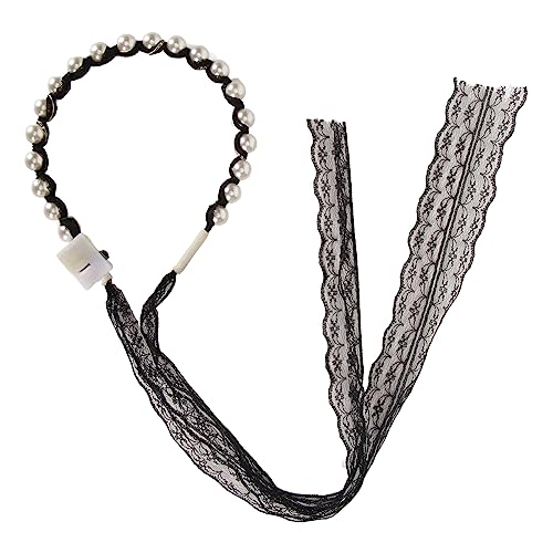 Spitze Leuchtendes Haarband, Mädchen Spitze Leuchtendes Haar Stirnband Schwarze Spitze Künstlicher Warm Leuchtender Kopfschmuck Haarschmuck Für Hochzeitsfeier von Fyearfly