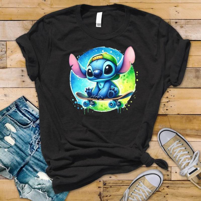 Bügelbild Stitch Musik Skater von FylousStyle