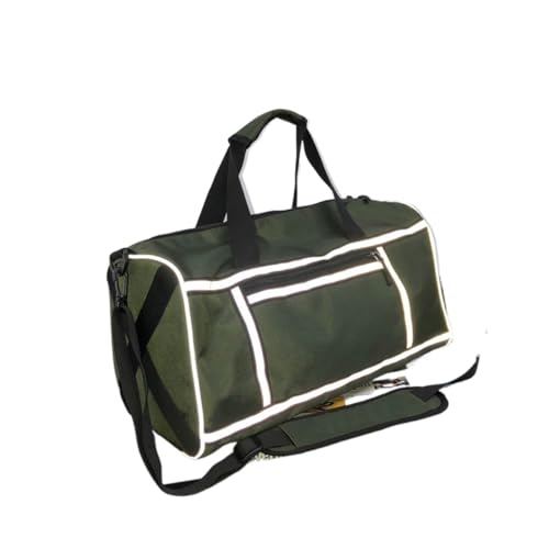 Sporttasche mit Nassfach Fitnessstudio Umhängetasche mit reflektierender Streifenverpackung Organizer wasserdichte Nylon Sport Travel Duffelüten(Green) von Fymlok