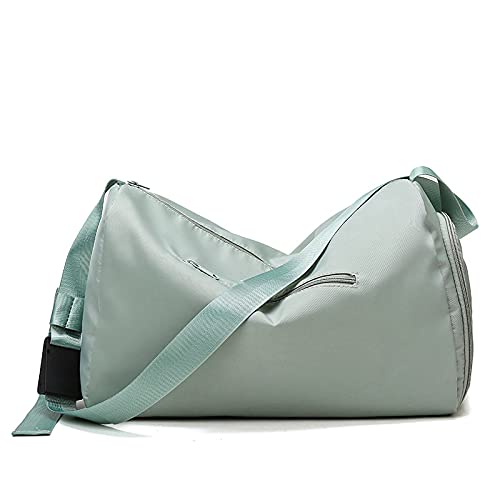 Sporttasche mit Nassfach Sport Messenger Bag Weibliche große Kapazität Schulter Casual Nylon Tasche Reisetasche Trockene und feuchte Trennung Fitness(Green) von Fymlok