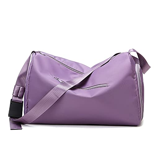 Sporttasche mit Nassfach Sport Messenger Bag Weibliche große Kapazität Schulter Casual Nylon Tasche Reisetasche Trockene und feuchte Trennung Fitness(Purple) von Fymlok