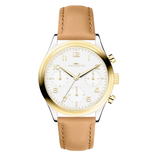 Fynch-Hatton Damen Analog Quarz Uhr mit Leder Armband FHT-0013-LC von FYNCH-HATTON