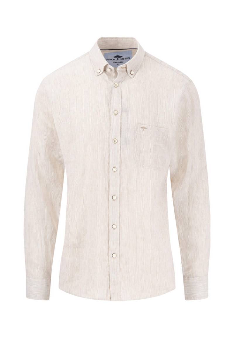Fynch Hatton - Hemd aus Leinen mit Button-Down-Kragen beige - Gr. - S von Fynch Hatton