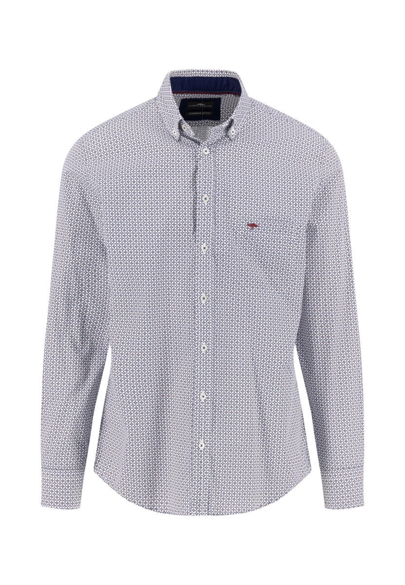 Fynch Hatton - Hemd mit geometrischem Print blau/rot - Gr. - 3XL von Fynch Hatton