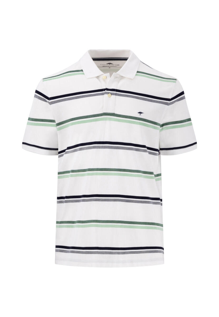 Fynch Hatton - Poloshirt mit Streifen weiß - Gr. - M von Fynch Hatton