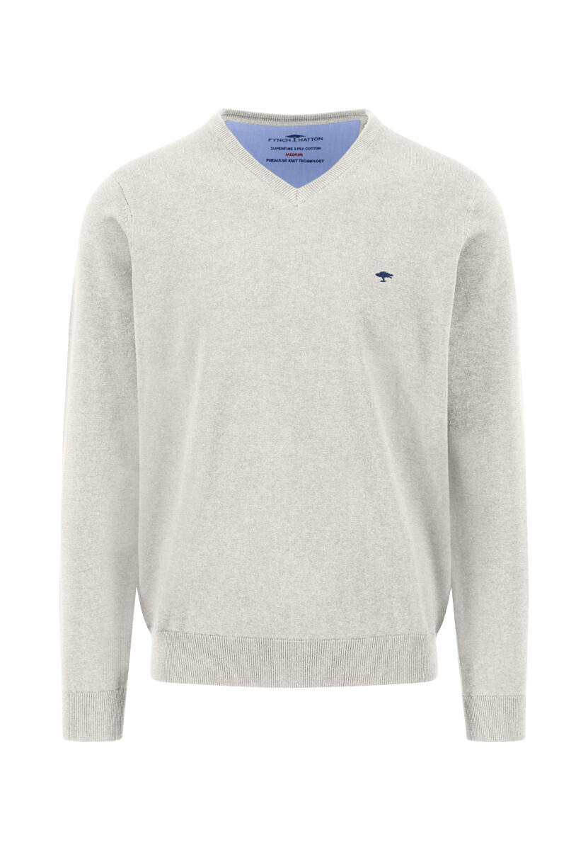 Fynch Hatton - V-Neck Pullover weiß - Gr. - M von Fynch Hatton