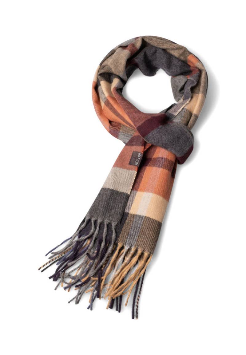 Fynch Hatton - Weicher Schal mit Karomuster grau/orange - Gr. - OS von Fynch Hatton