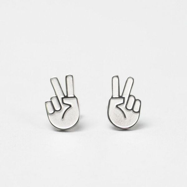 Fyngers Ohrstecker aus chirurgischen Edelstahl hochglanzpoliert - Modell PEACE von Fyngers