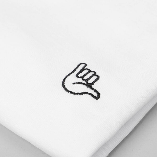 Fyngers Unisex T-Shirt aus Biobaumwolle - Modell HANG LOOSE mit gestickter Veredelung von Fyngers