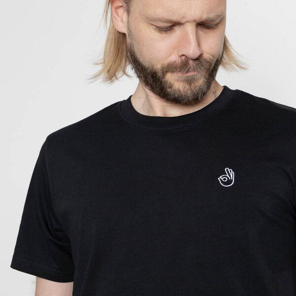 Fyngers Unisex T-Shirt aus Biobaumwolle - Modell OK mit gestickter Veredelung von Fyngers