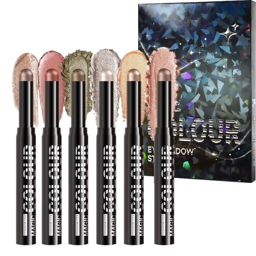 Fyrdyn Cremiger Lidschatten Stick | Sechs Stück Augen Makeup Kreide - Gesichts Make Up Für Täglichen Gebrauch Reisen Partys Schulveranstaltungen Outdoor Aktivitäten Und Wochenende von Fyrdyn