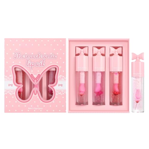 Fyrdyn Farbwechsel Lippenöl - Pflegendes Tönendes Lippenöl Mit Farbwechsel-Effekt | Glänzender Pflegender Lipgloss Für Frauen Mit Strahlendem Finish von Fyrdyn