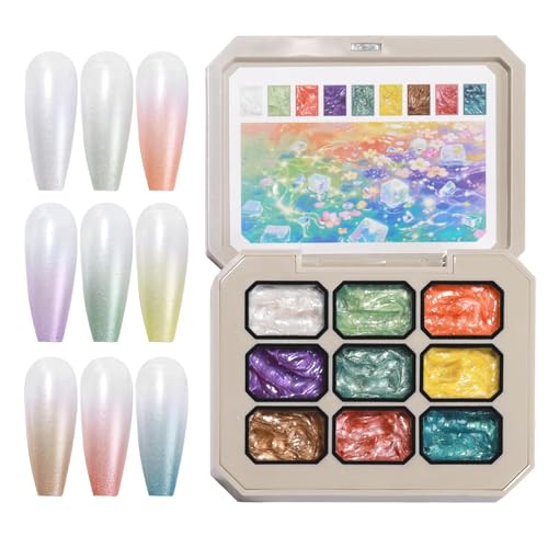 Fyrdyn Pat Gel Lack | Verlaufs Malgel,9-Farben-Palette Nagellack Für Kreative Nageldesigns Für Frauen Und Mädchen von Fyrdyn