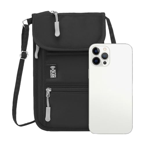 Fyrdyn Reisepasshülle - Reisedokumenten-Tasche | Diebstahlsicher Dokumentenhalter Kartenetui für Täglichen Gebrauch Wandern Urlaub Pendeln Tagesausflug Camping Handy von Fyrdyn