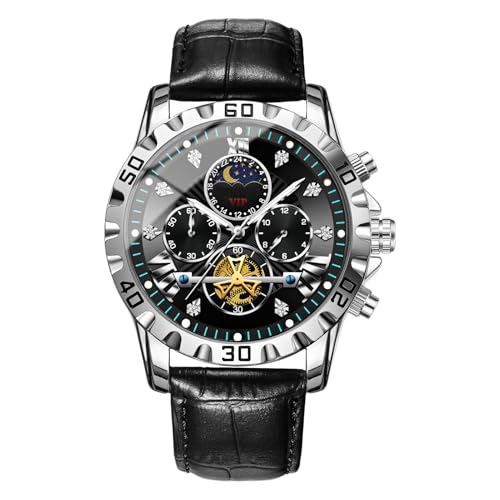 Fyrdyn Uhren nach Männern, mechanische Uhr | Stilvolle Kleider Uhren - wasserdichte mechanische Uhr, multifunktionaler Personal -Timer für einen Verschleiß Fyrdyn Uhren nach Männern, mechanische Uhr | Stilvolle Kleider Uhren - wasserdichte mechanische Uhr, multifunktionaler Personal -Timer für einen Verschleiß von Fyrdyn