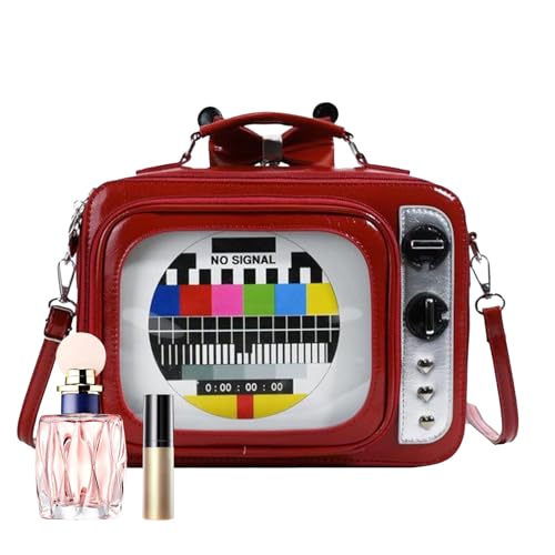 Fyrdyn Umhängetasche,Retro TV Form Schultertasche - Stylisch Multifunktional Leicht Für Unterwegs Reisen Studio Zuhause Frauen Pendeln Mädchen Alltag von Fyrdyn