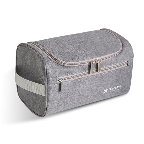 Fyriswho Kulturbeutel Herren Reise Kulturtasche Herren Rasiertasche für Toilettenartikel Zubehör Kulturbeutel Reisezubehör Waschtasche Tragbare Kosmetiktasche (Grau) von Fyriswho