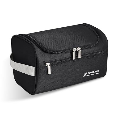 Fyriswho Kulturbeutel Herren Reise Kulturtasche Herren Rasiertasche für Toilettenartikel Zubehör Kulturbeutel Reisezubehör Waschtasche Tragbare Kosmetiktasche (Schwarz) von Fyriswho