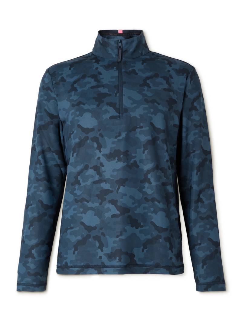 G/FORE - Camouflage-Print Tech-Jersey Half-Zip Golf Top - Men - Blue - L von G/FORE