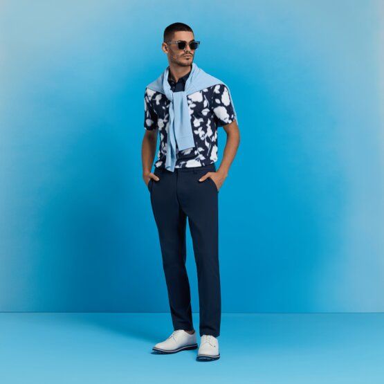 G/Fore BLUR FLORAL TECH JERSEY Halbarm Polo navy von G/Fore