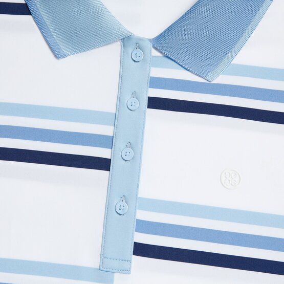 G/Fore OFFSET GRADIENT STRIPE RIB COLLAR TECH JERSEY Halbarm Polo hellblau von G/Fore