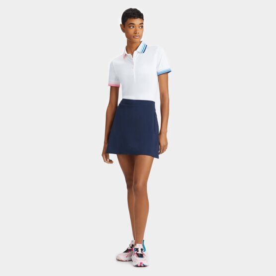 G/Fore RIB PLEATED CONTRAST COLLAR SILKY TECH NYLON Halbarm Polo weiß von G/Fore